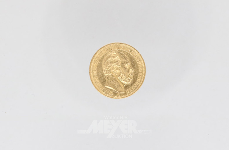 Goldmünze 20 Mark, Deutsches Reich,