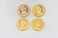 4 Goldmünzen 20 Mark, Deutsches Reich,