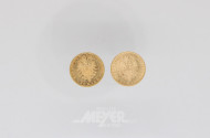 2 Goldmünzen 20 Mark, Deutsches Reich,