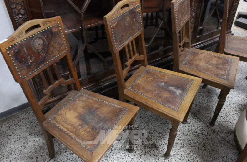 4 antike Stühle, Jugendstil um 1910,