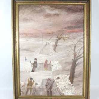 Gemälde ''Schneeräumung'',