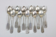 11 versch. Kaffeelöffel, Silber, ca. 215