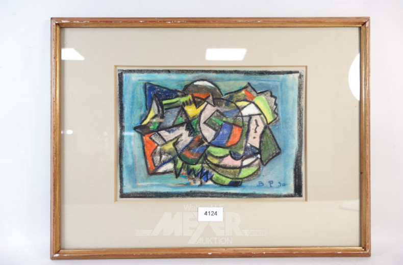 Farb-Kreidezeichnung ''Kreise / Dreiecke''