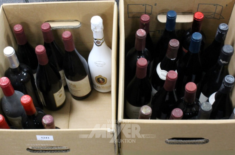 Posten versch. Rotweine u. Sekt, 28 Stk.