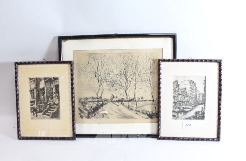 2 Radierungen ''Hamburger Stadtansichten''