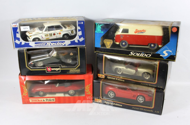 6 Modellautos u.a. BURAGO u. SOLIDO
