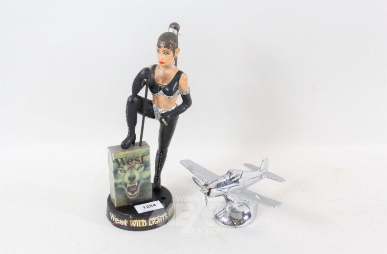 Werbefigur u. 1 Feuerzeug ''Flugzeug''