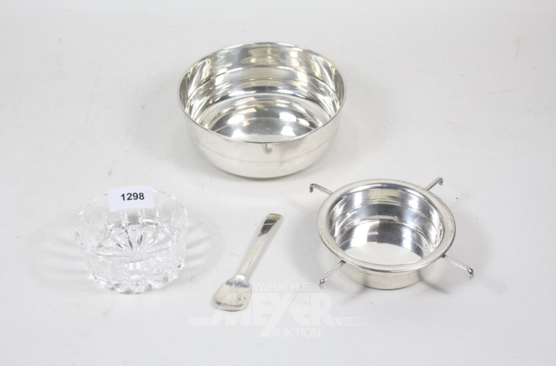 Kaviar-Schale mit Glaseinsatz u. Löffel,