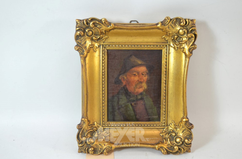 Paar kl. Gemälde ''Portraits'', Öl/Holz,