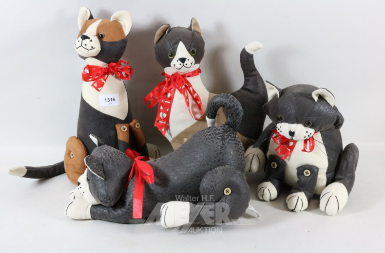 4 Katzenfiguren DORA-Designs (Türstopper)
