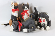 4 Katzenfiguren DORA-Designs (Türstopper)