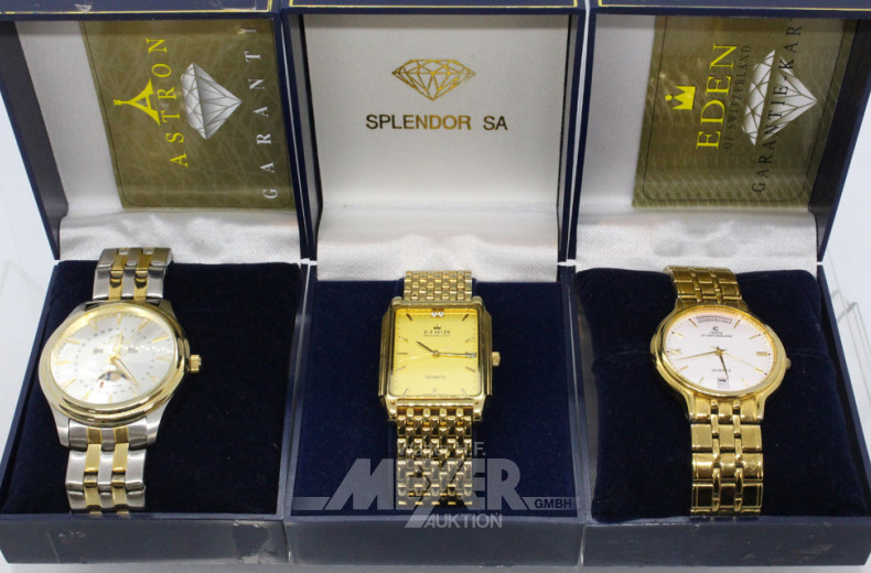 7 Herrenarmbanduhren, u.a.: