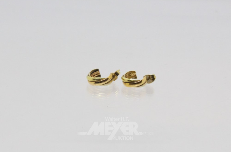 Paar kl. Creolen in 750er GG/WG/RG