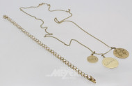 zarte Halskette mit 3 versch. Anhängern