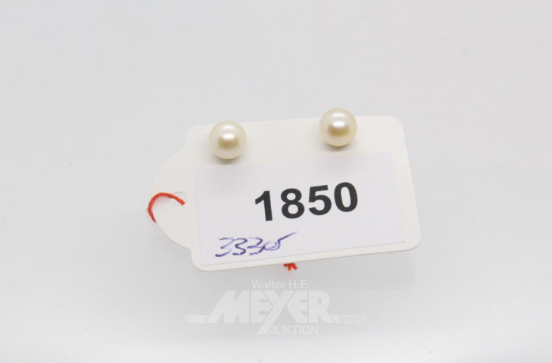 Paar Perlohrstecker, 333er GG