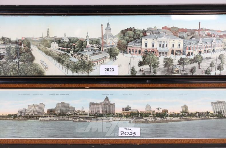 2 Panoramabilder ''Hamburg, Miami''
