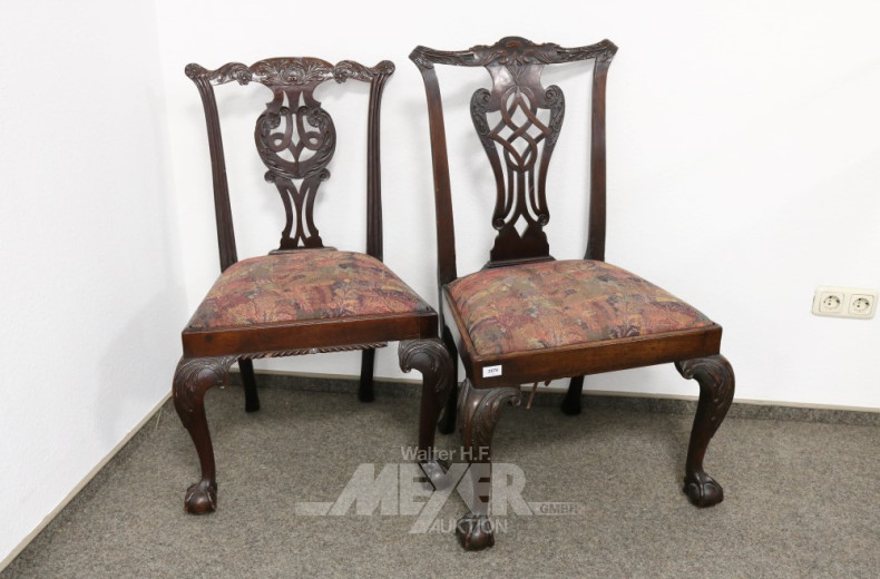 Paar Stühle um 1900, Bezug ergänzt,