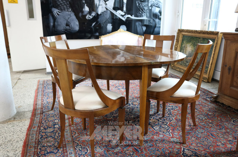 Tischgruppe, Mahagoni, best. aus: