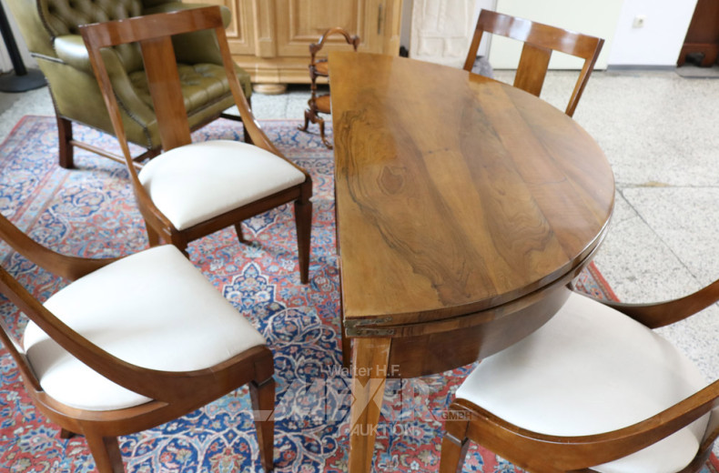 Tischgruppe, Mahagoni, best. aus: