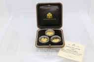 3 Gold-Gedenkmedaillen,Feingold 24 Karat