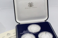 3 Silbermedaillen, Feinsilber,