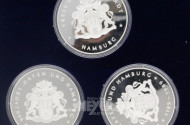 3 Silbermedaillen, Feinsilber,