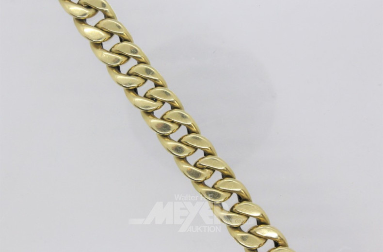 Panzerarmband, 585er GG, L: ca. 19 cm,