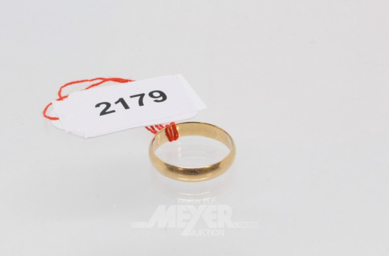 Trauring, 585er GG, RG: 62/63, ca. 3 g