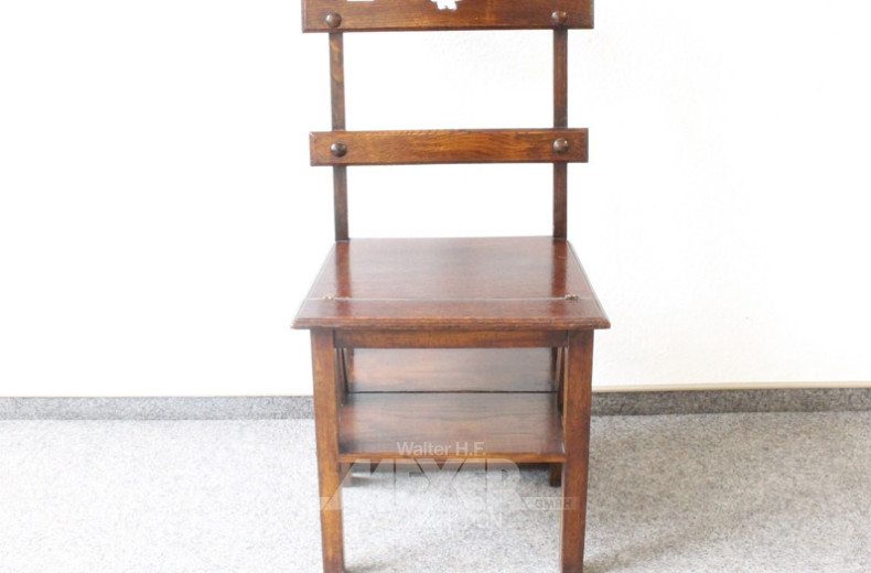 Bibliothekstritt/Stuhl, Eiche