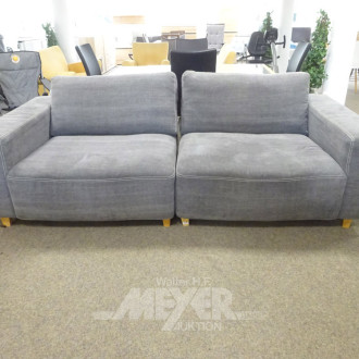 Sofa, Stoff grau, 2-tlg., 244 cm