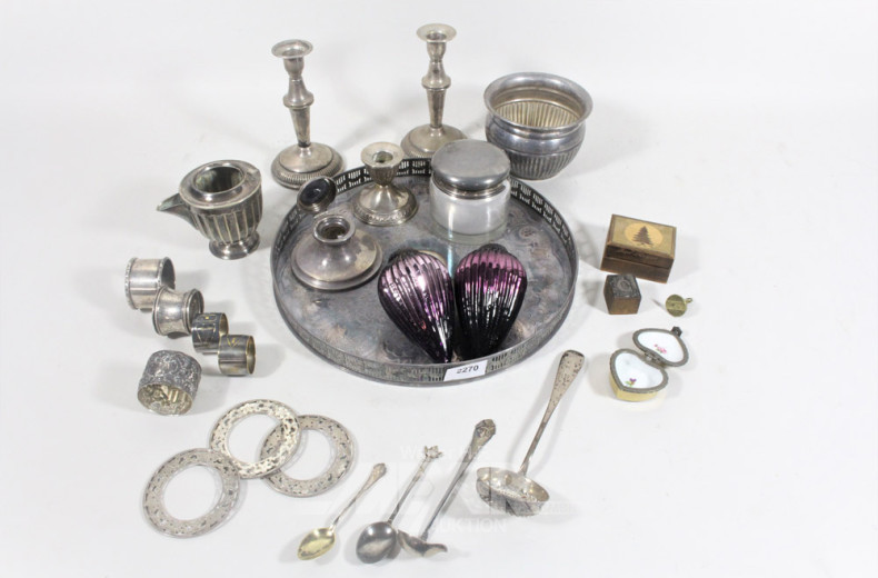 Tablett mit Dekorationen, teilw.