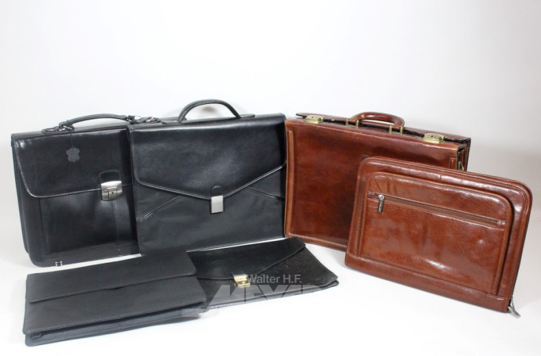 6 Aktentaschen und 1 Rucksack,