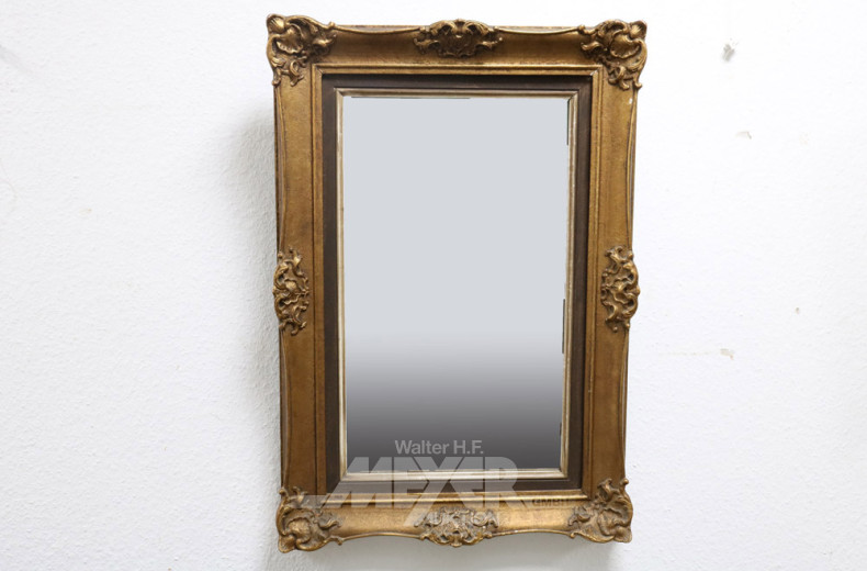 Wandspiegel, goldfarbener Rahmen,