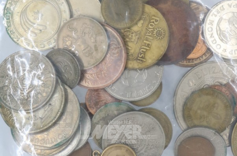 Posten div. Medaillen, Münzen,