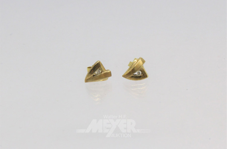 Paar Ohrstecker, 333er GG sowie