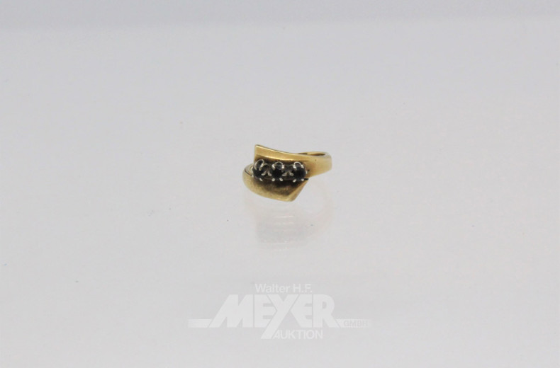 Damenring, 585er GG, besetzt mit