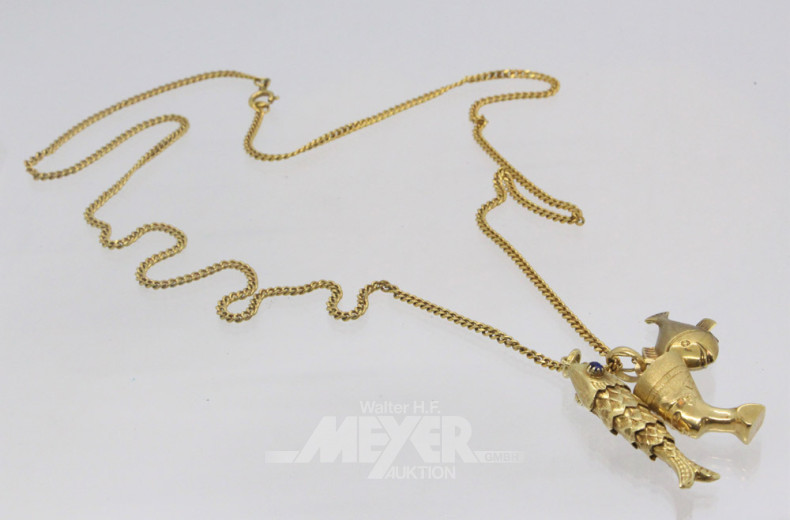 Kette, 333er GG mit 3 Anhängern,