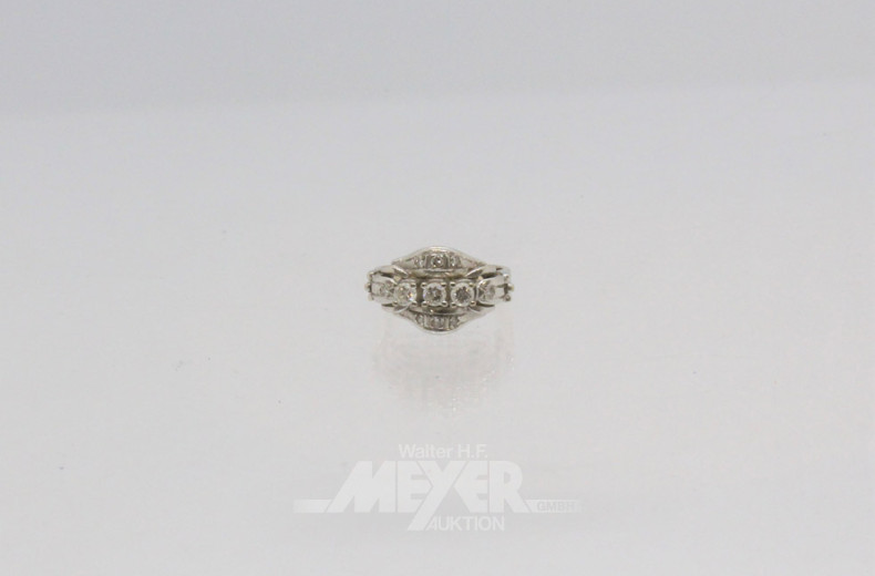 Damenring, 585er WG, besetzt mit