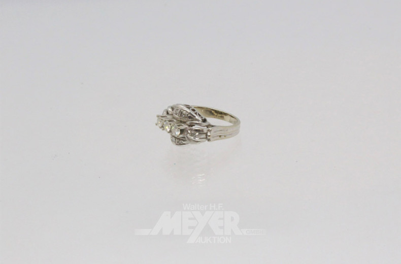 Damenring, 585er WG, besetzt mit