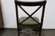 2 Stühle, Mahagoni, Bezug Velours grün,