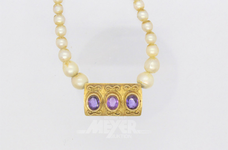 Zuchtperlenkette im Verlauf,