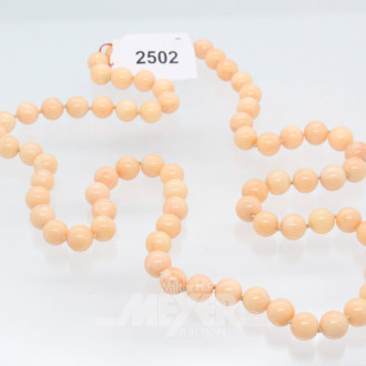 Korallen-Perlenkette; Länge: ca. 80 cm