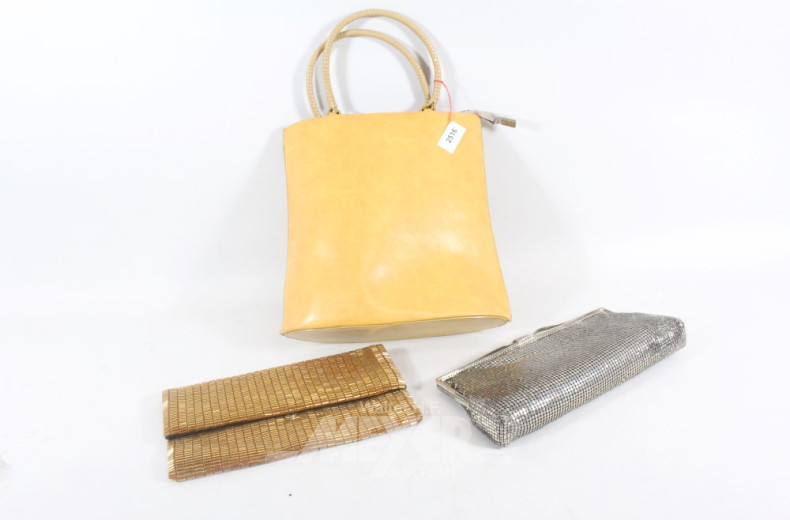 3 Damen-Abendtaschen, Leder,