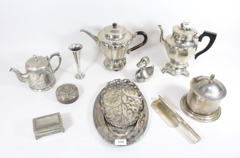 Konvolut Versilbertes: Deckeldosen,