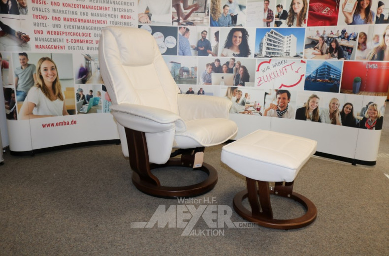 Relaxsessel, Leder, beigefarben