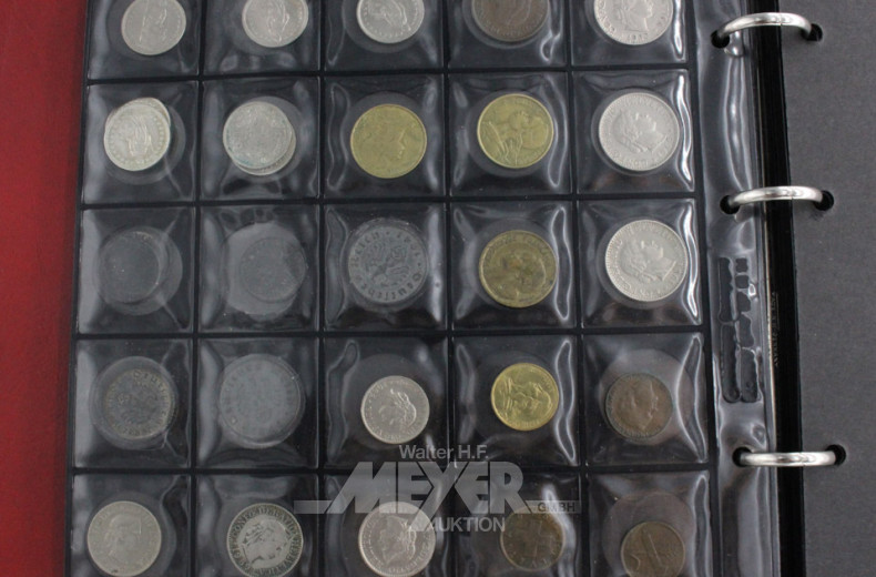 6 Münzalben mit div. Münzen