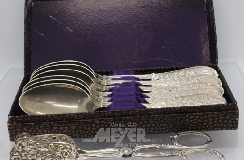 6 Esslöffel sowie 1 Gebäckzange