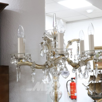 Stehlampe mit Glaselementen und Prismen