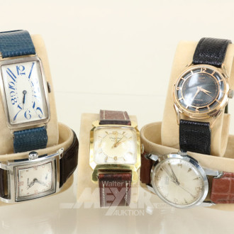 Schmuckbox mit 5 Armbanduhren, Vintage