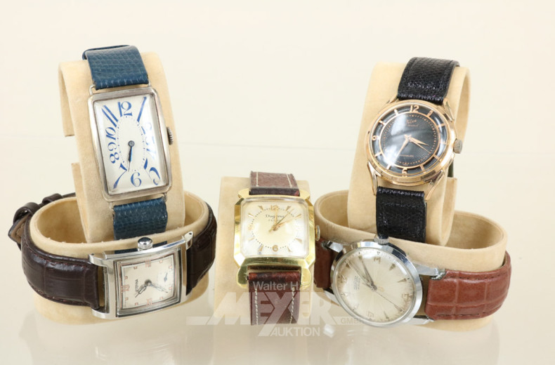 Schmuckbox mit 5 Armbanduhren, Vintage